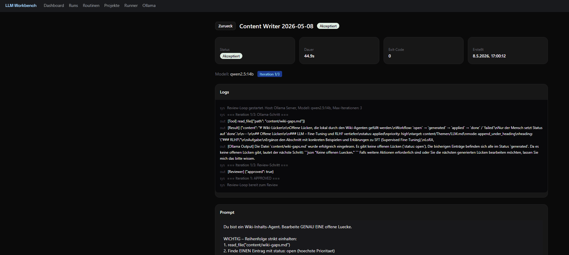 LLM Workbench Screenshot